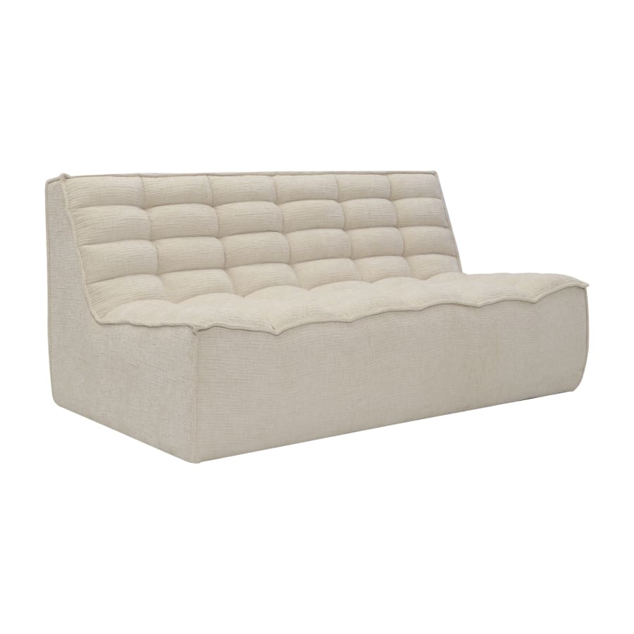 Canapé d'angle modulable en tissu beige